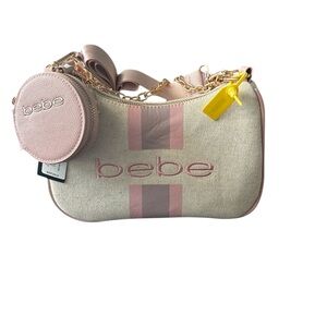 Bebe Crossbody Bag in Pink and Cream
